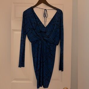 Teabags blue and black mini dress